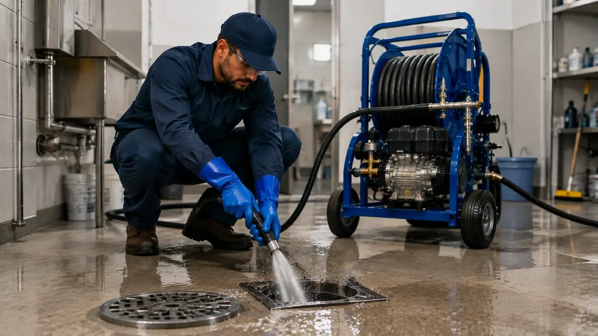 Floor Drain Hydro Jet Cleaning in Winchester
