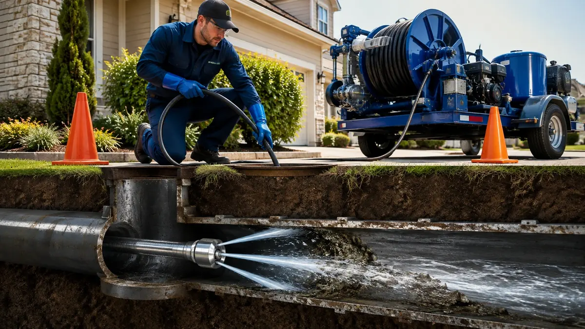 Main Sewer Line Hydro Jet Cleaning in Winchester